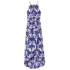 ATHLETA Ikat Bloom Ripple Maxi Dress Blue
